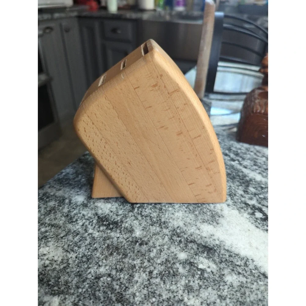 Wusthof 4 Slot Mobile Knife Scissor Storage Block Beechwood #1203
